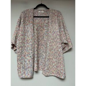 89th + Madison Womens‎ Multi Color Confetti Knit Open Front Cardigan L 8216